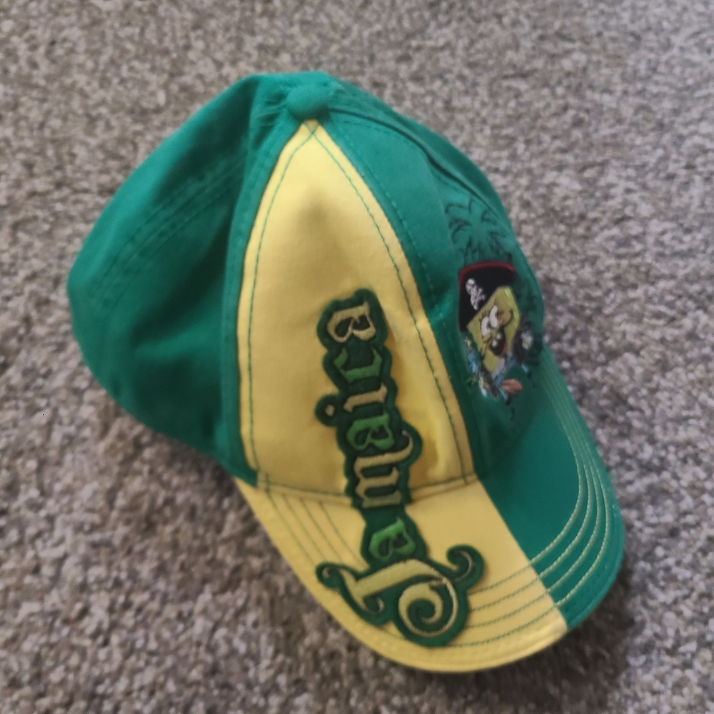 Donate to Jamaica 🇯🇲 Nickelodeon SpongeBob Green and Yellow Adjustable Cap Hat